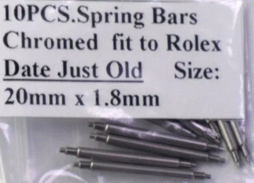 10 ROLEX Date just Old Spring Bars,Thick 1.8mm Stainless Steel 20mm Watch Parts