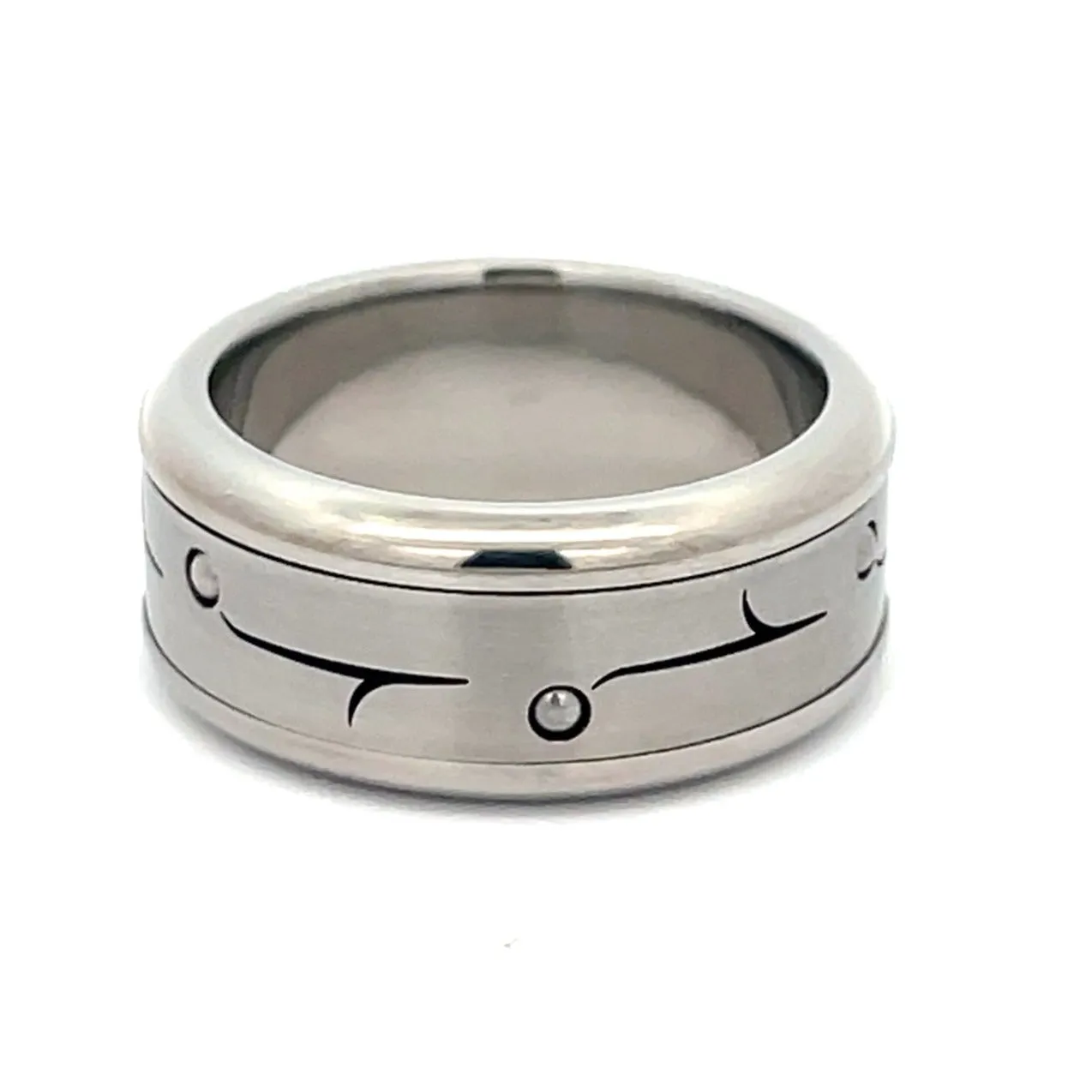 10mm Stainless Steel Spinner Ring - Size Q 1/2