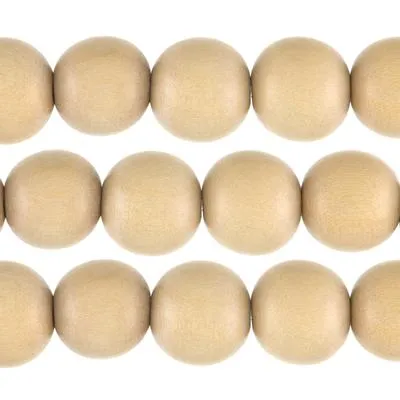 12mm Natural Round Wood Beads