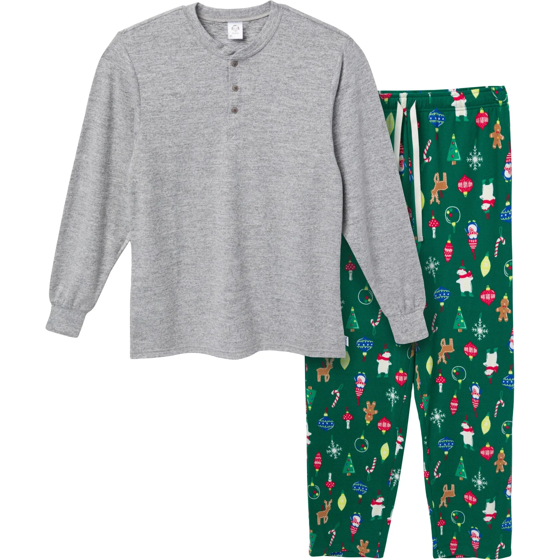 2-Piece Men's Ornaments Hacci Pajama Set