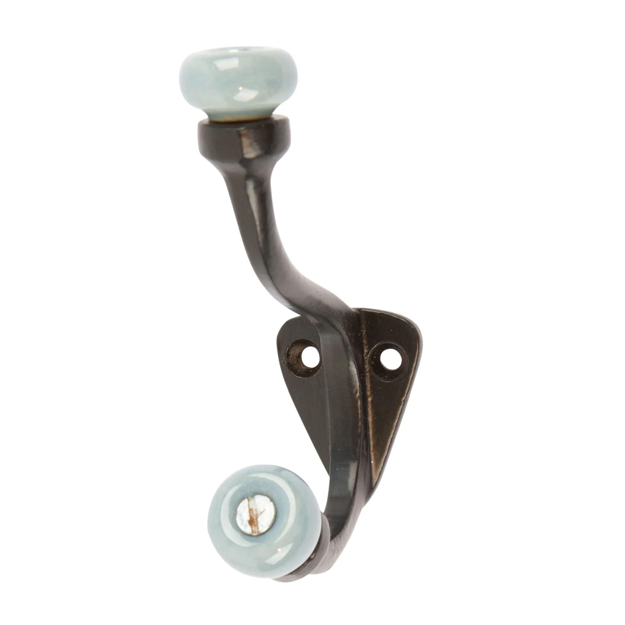 30mm x 105mm Grey Ceramic Ball Hat & Coat Hook - By Hammer & Tongs