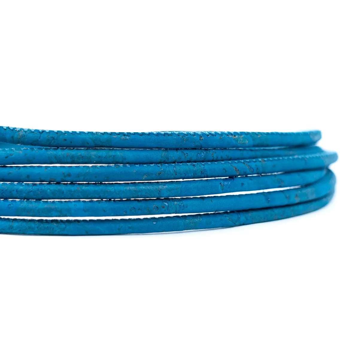 3MM round turquoise cork cord  COR-639(10 meters)