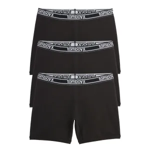 6" No Fly Boxer Briefs 3-Pack - Cotton Black Logo