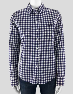 Band Of Outsiders Blue White Plaid Button Down