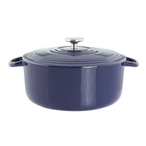 Chantal Enameled Cast Iron Cookware, 7 quart Dutch Oven, Cobalt Blue