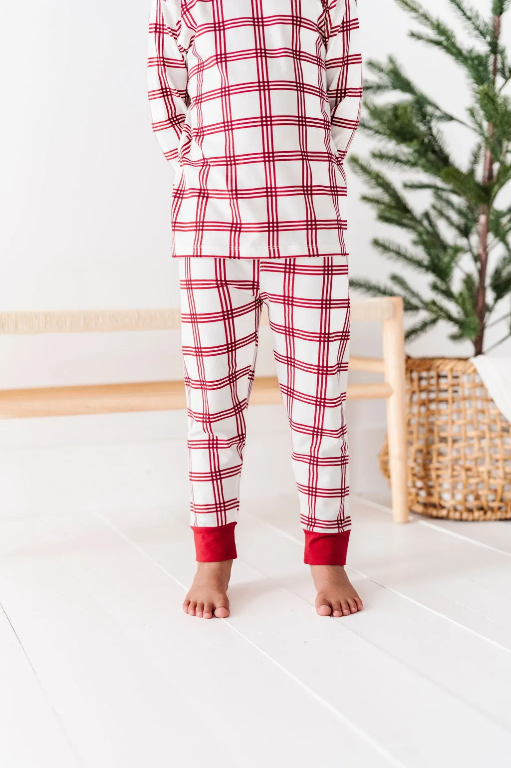 Children's Candy Cane Plaid Pajama Set