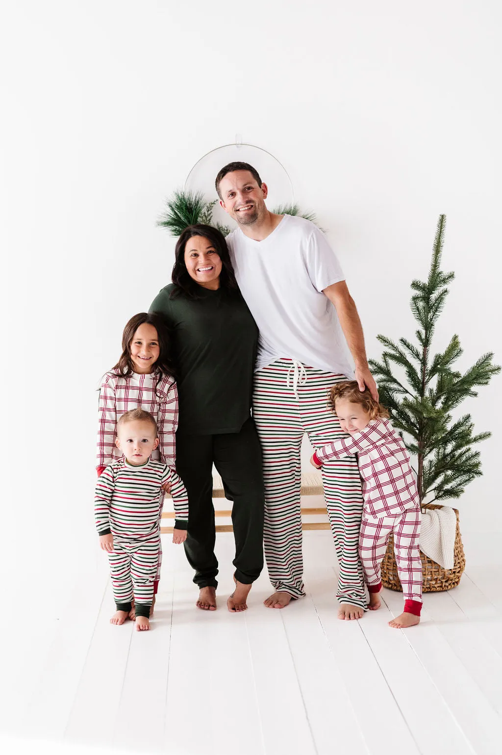 Children's Candy Cane Plaid Pajama Set