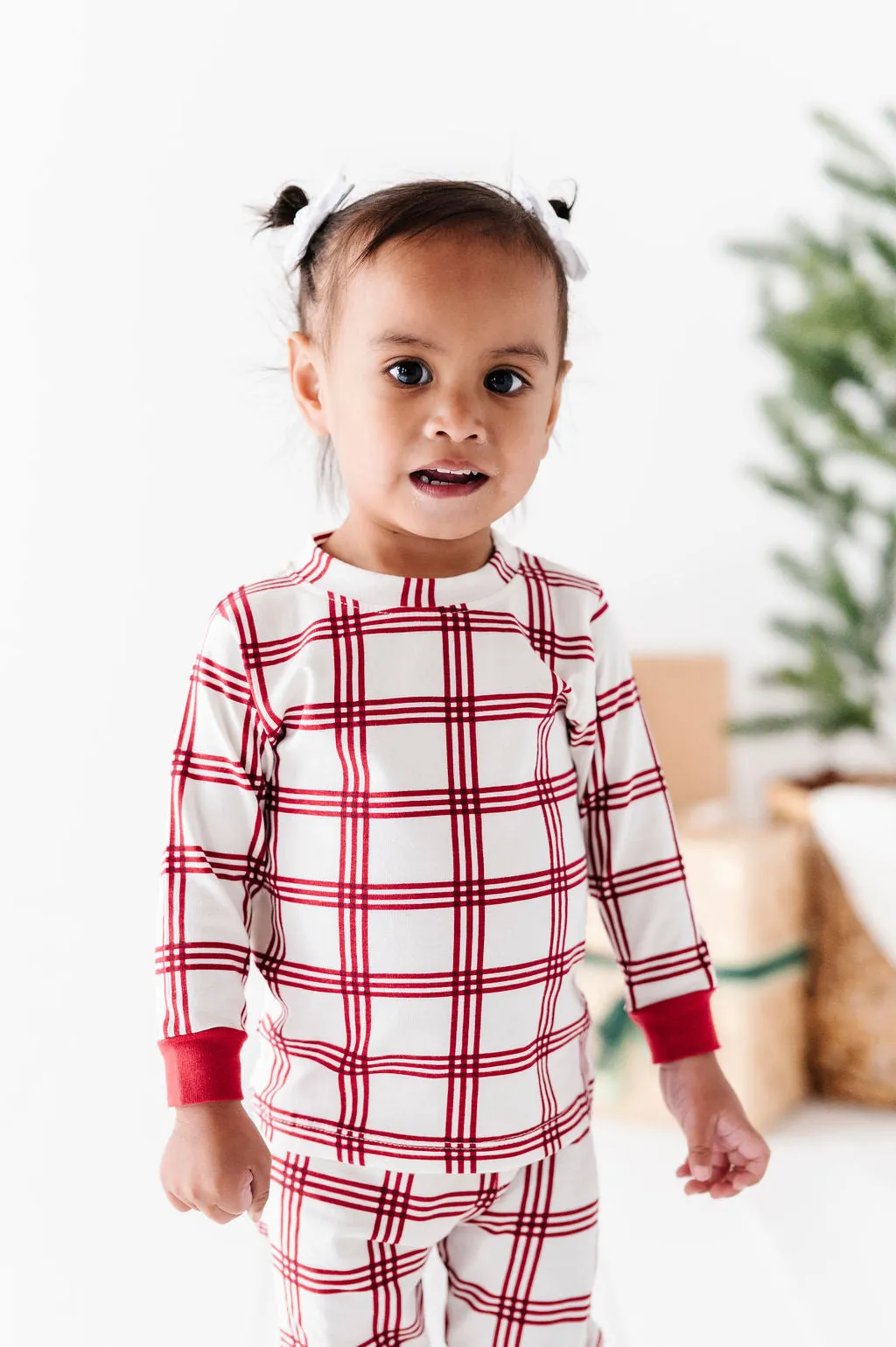 Children's Candy Cane Plaid Pajama Set