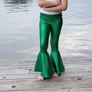 Children's Green Mermaid Scales Bell Bottoms