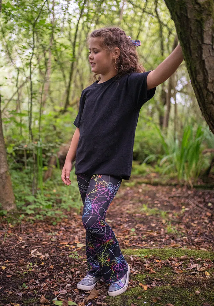 Children's Multicoloured Web Print Flare Leggings