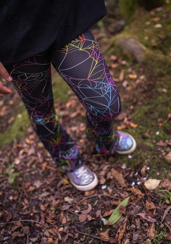 Children's Multicoloured Web Print Flare Leggings