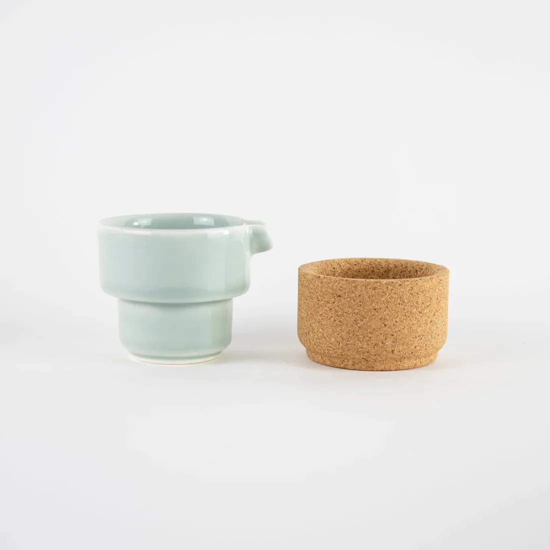 Cork and Ceramic Milk Jug, Aqua