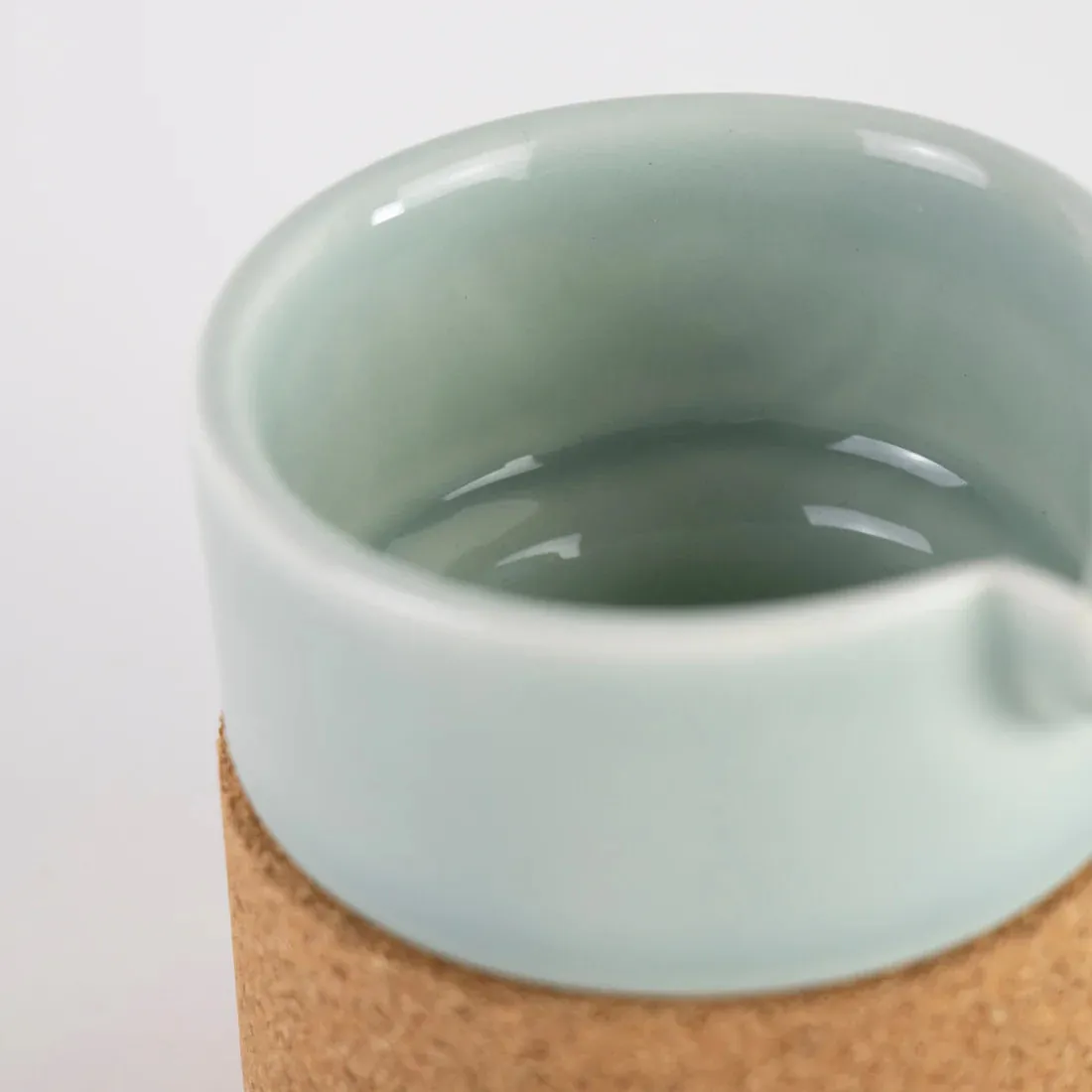 Cork and Ceramic Milk Jug, Aqua