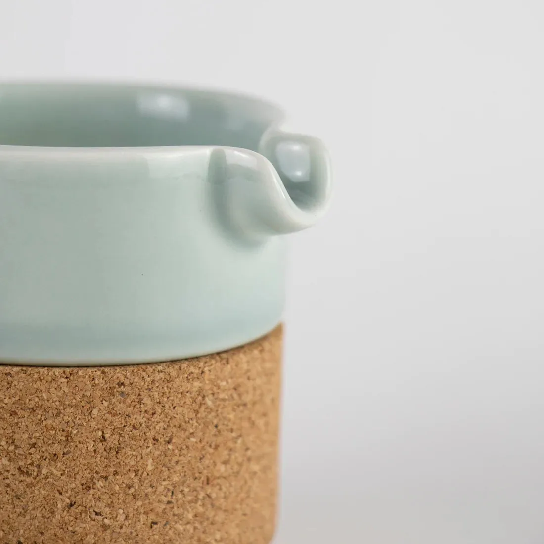 Cork and Ceramic Milk Jug, Aqua