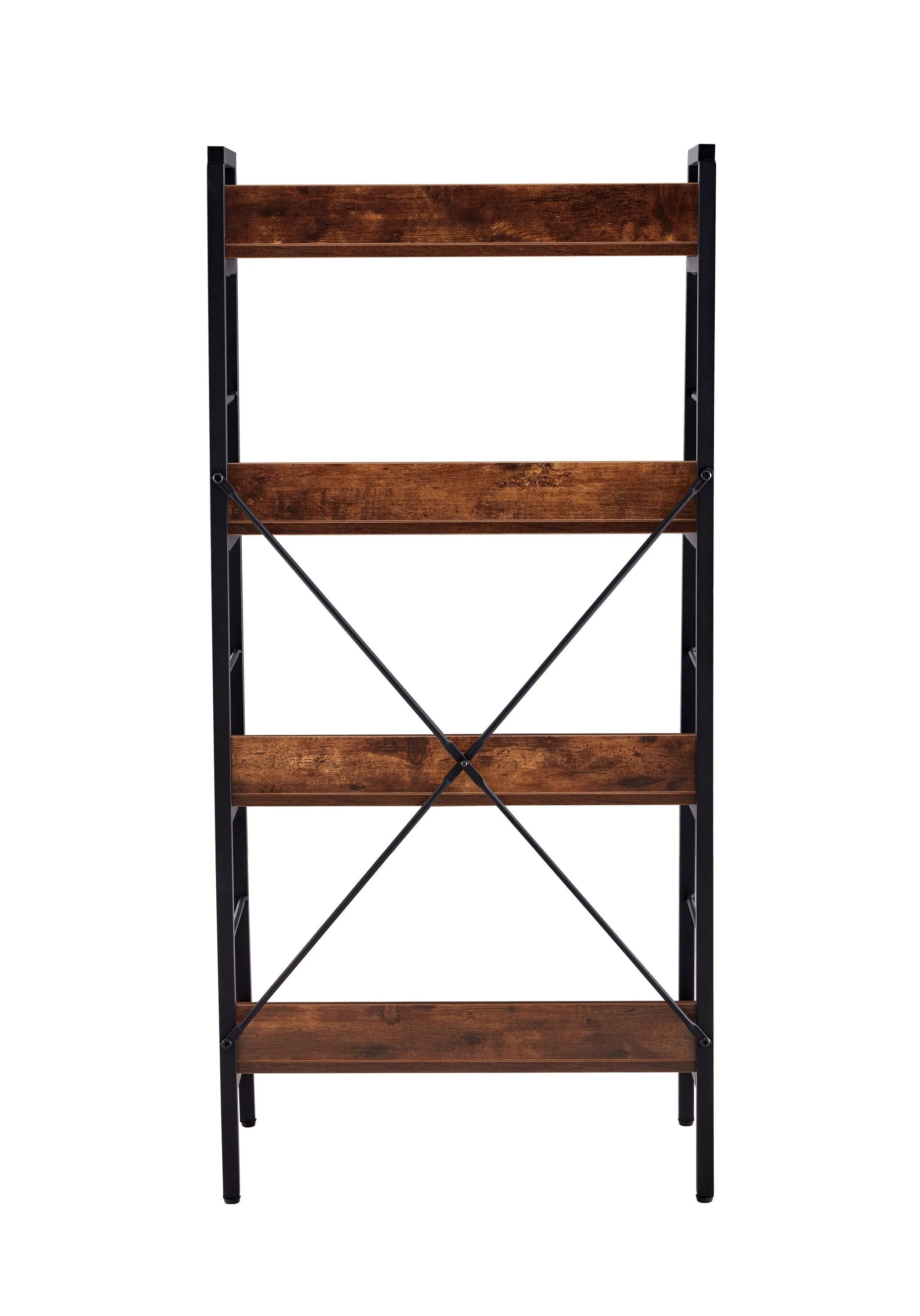 DN 4-Layer H Ladder Bookshelf, Metal Frame Storage Shelf Unit, Tigger, 1PC per Carton