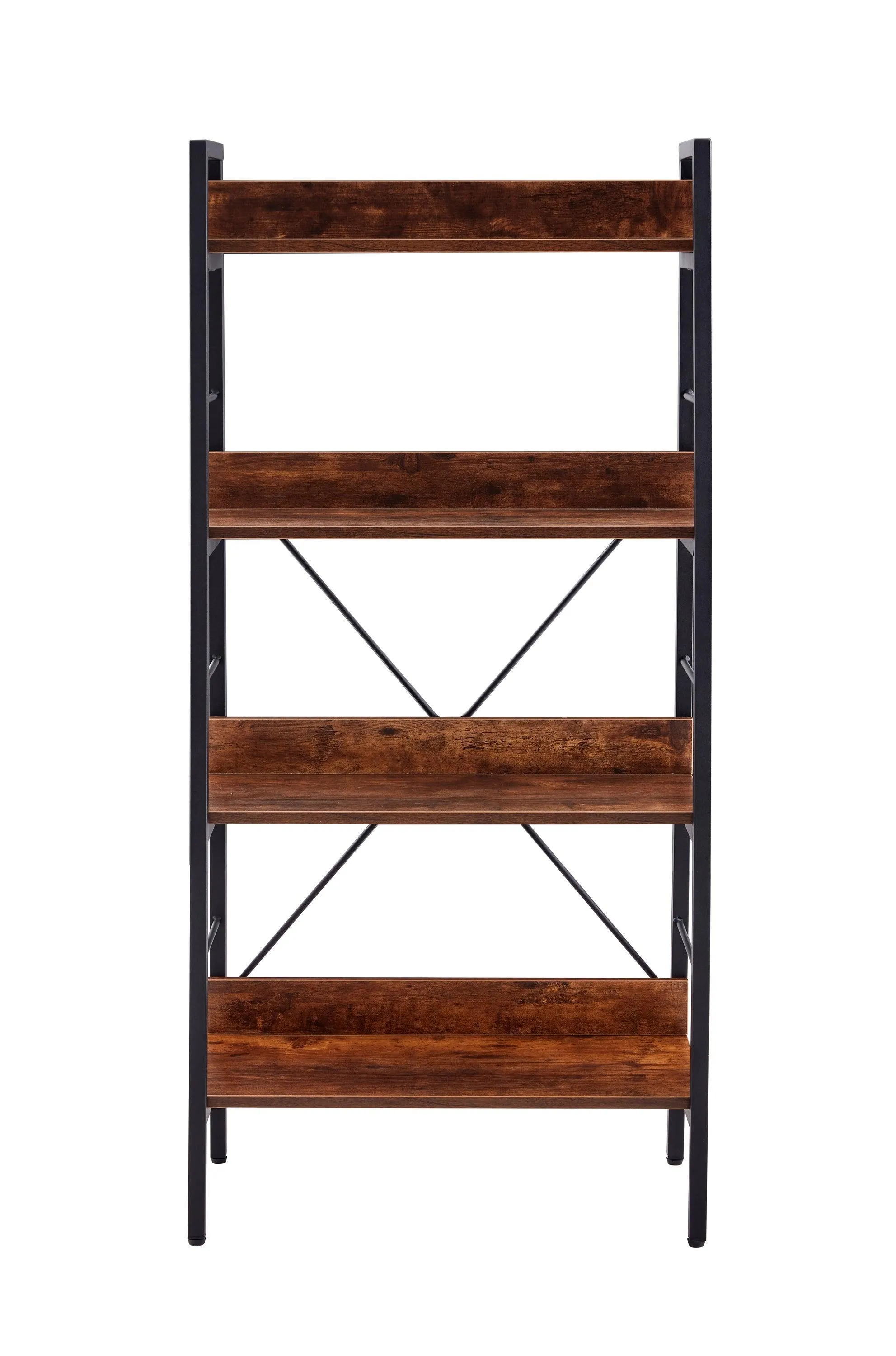 DN 4-Layer H Ladder Bookshelf, Metal Frame Storage Shelf Unit, Tigger, 1PC per Carton