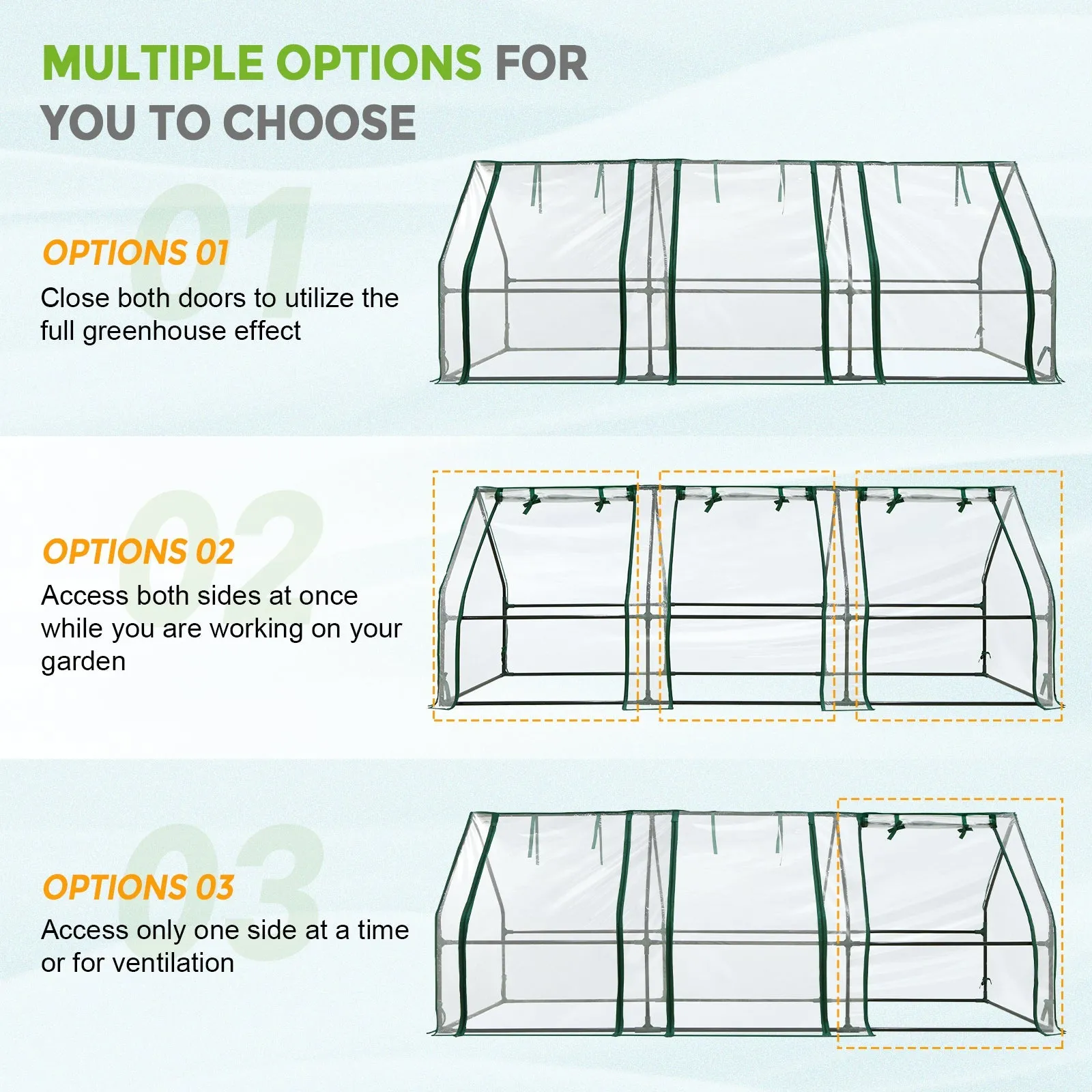 EAGLE PEAK Mini Garden Portable Greenhouse,96"x36"x36"