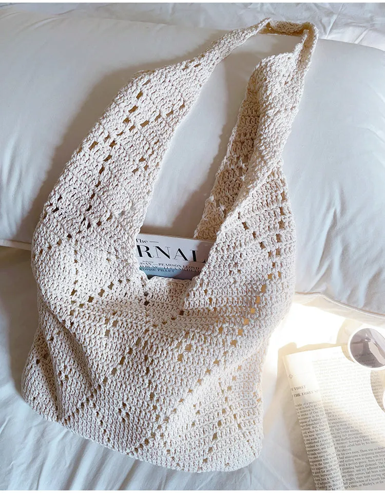 Elena Handbags Handmade Crochet Retro Style Tote Bag