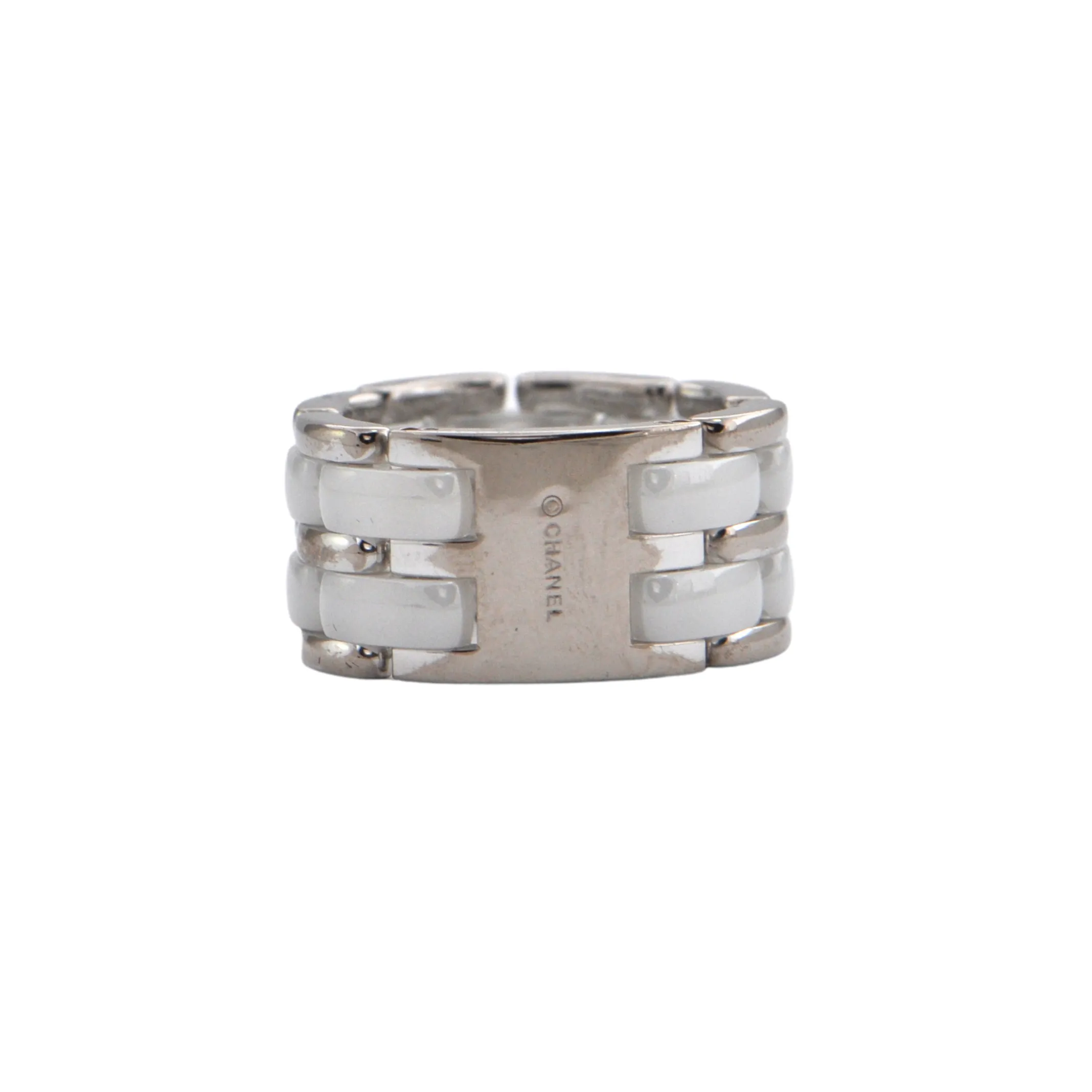 Estate Chanel 'Ultra' Ceramic 18K White Gold Ring