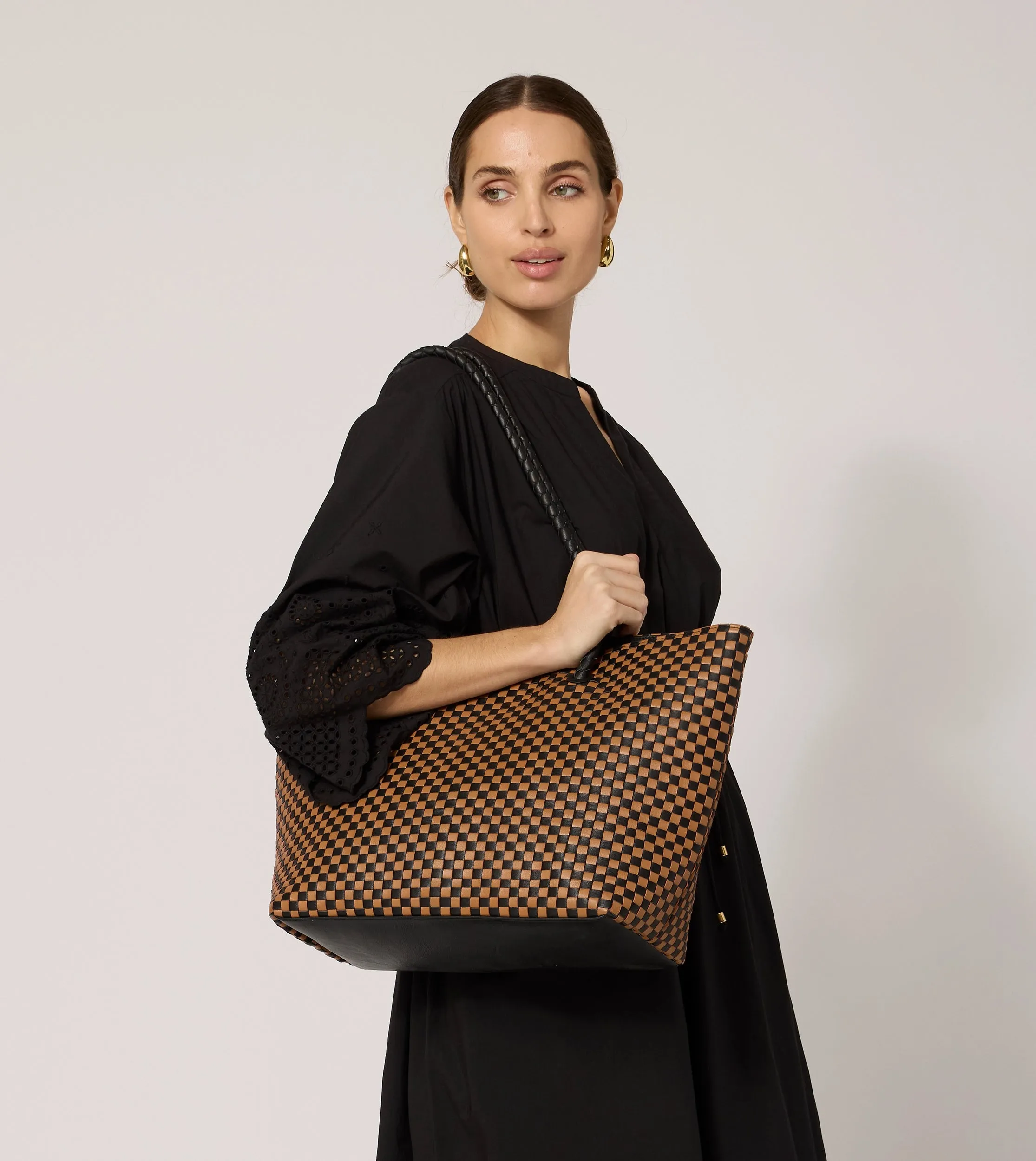 Eugenie Woven Tote Bag | Brown Multi