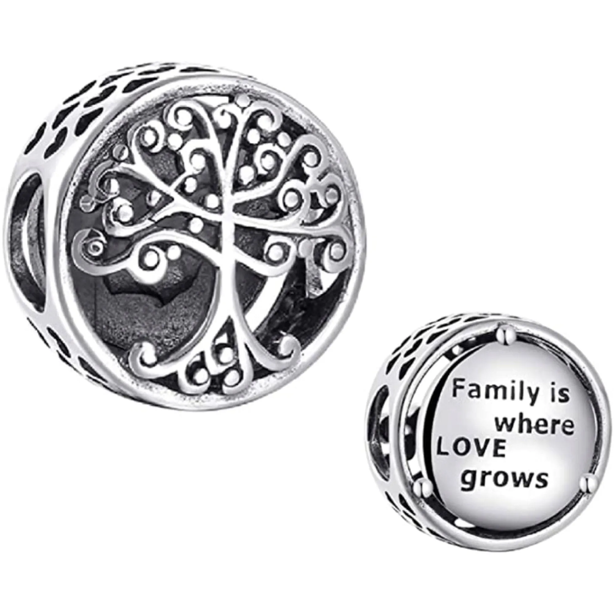 Family Tree Quote Bead Charm