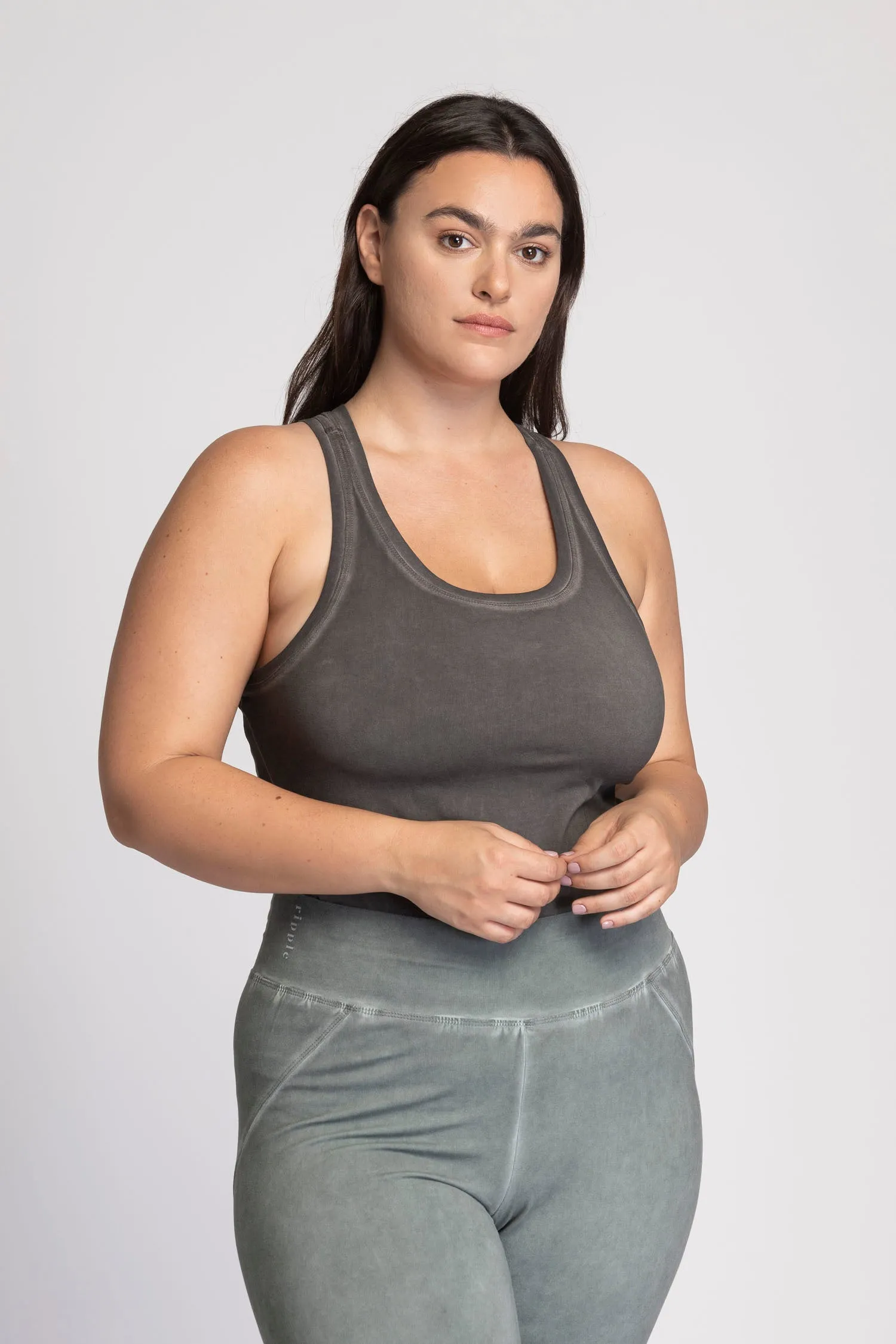 I'mPerfect Stonewash Racer Tank Top 50%off