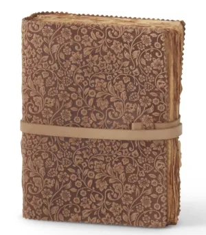 Large Floral Embossed Leather Journal