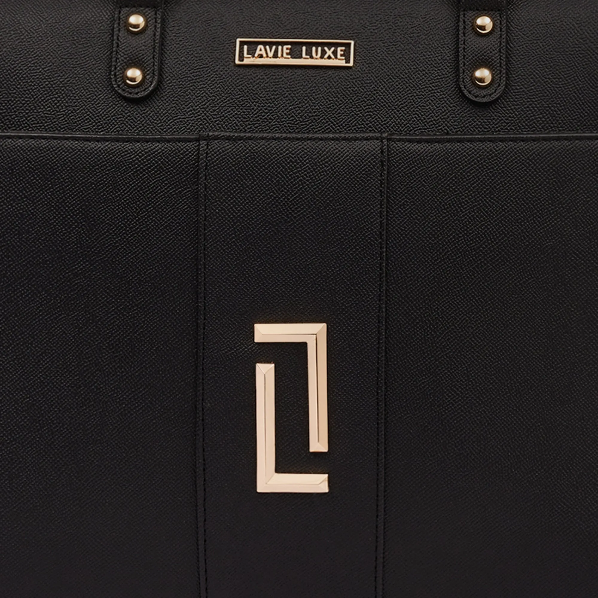 Lavie Luxe Welsy 1 Compartment Black Large Women'S Laptop Handbag