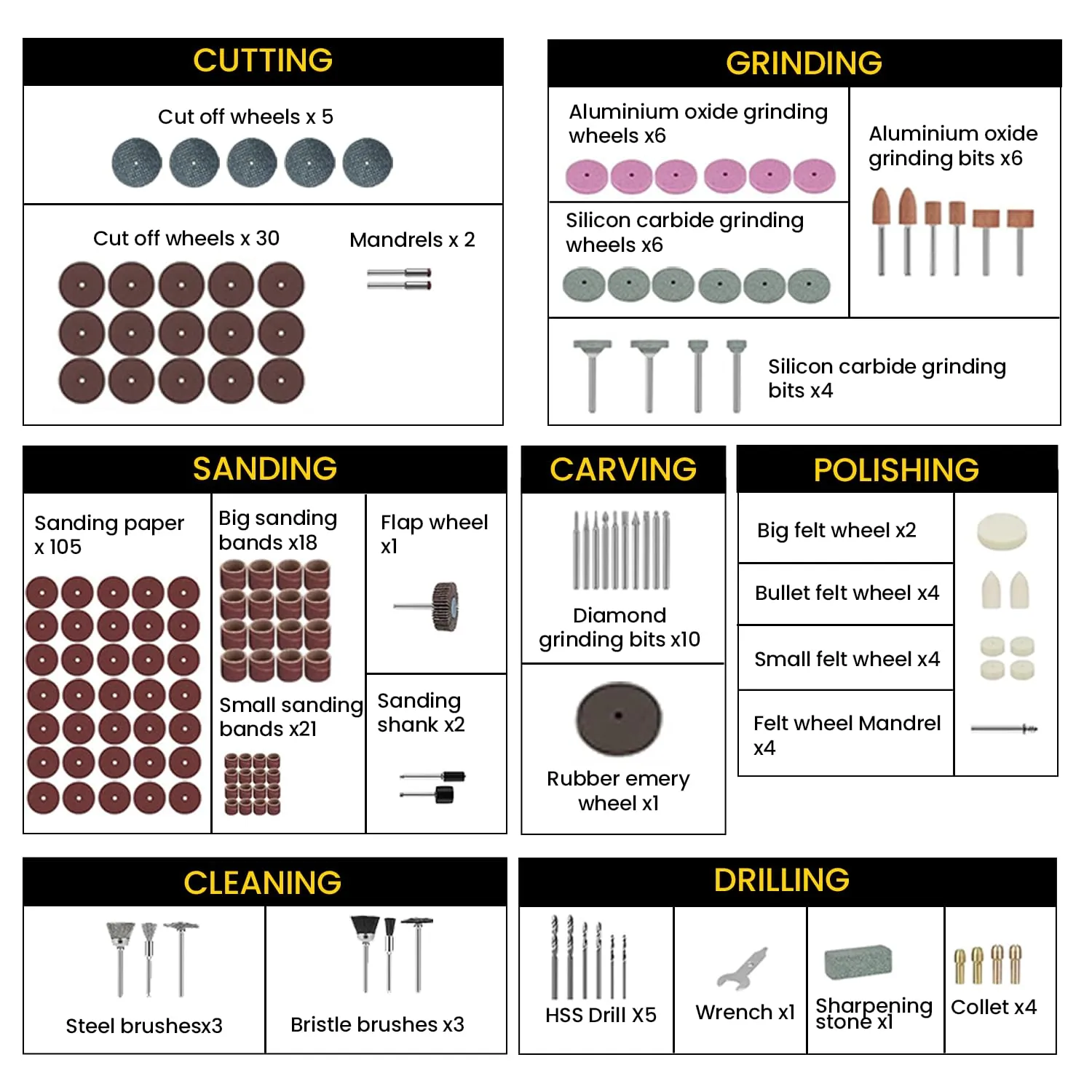 MAF PRO MG2525 Multifunctional Mini Rotary 252 Pieces Die Grinder Kit with Flexible Shaft and Variable Speed for Drilling, Sanding, Buffing, Polishing, Engraving