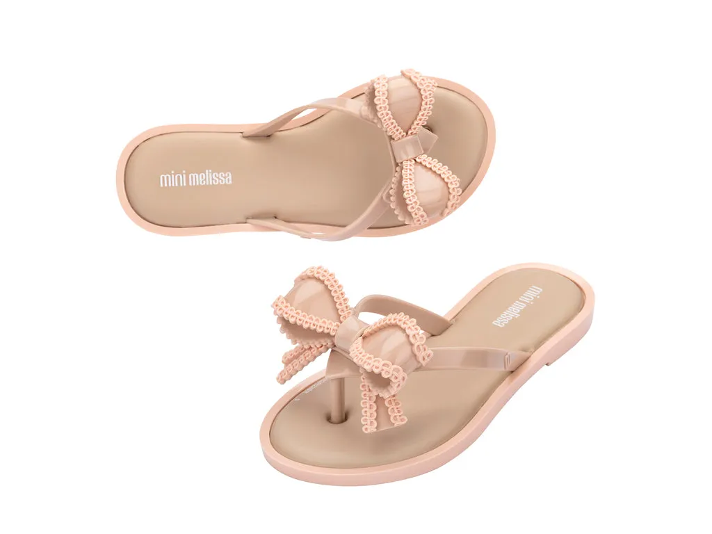 Mini Melissa Beige Kids Flipflops For Girls