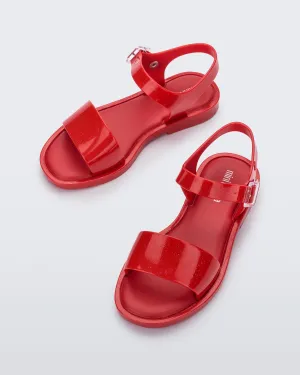 Mini Melissa Mar Glitter Red Sandal For Girl