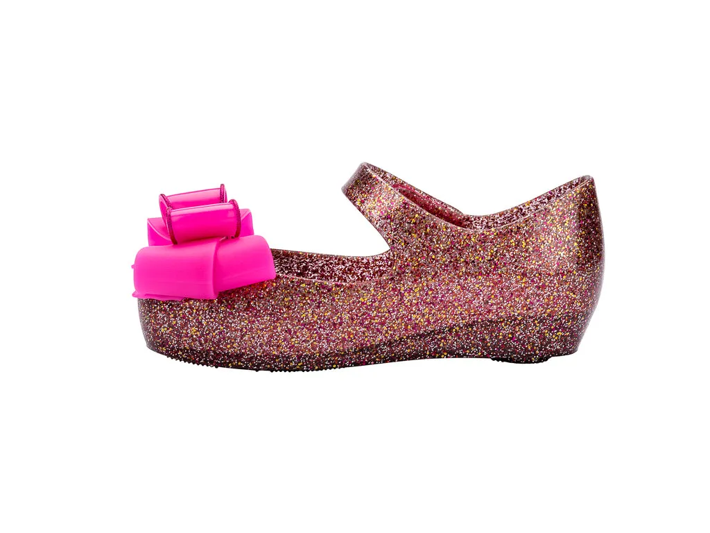 Mini Melissa Ultragirl Sweet IX Glitter Pink Ballerinas For Baby Girl