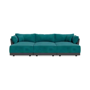 Modular Bondi Black 3-Seater Daybed Sofa Sectional in Peacock | Classic Blend