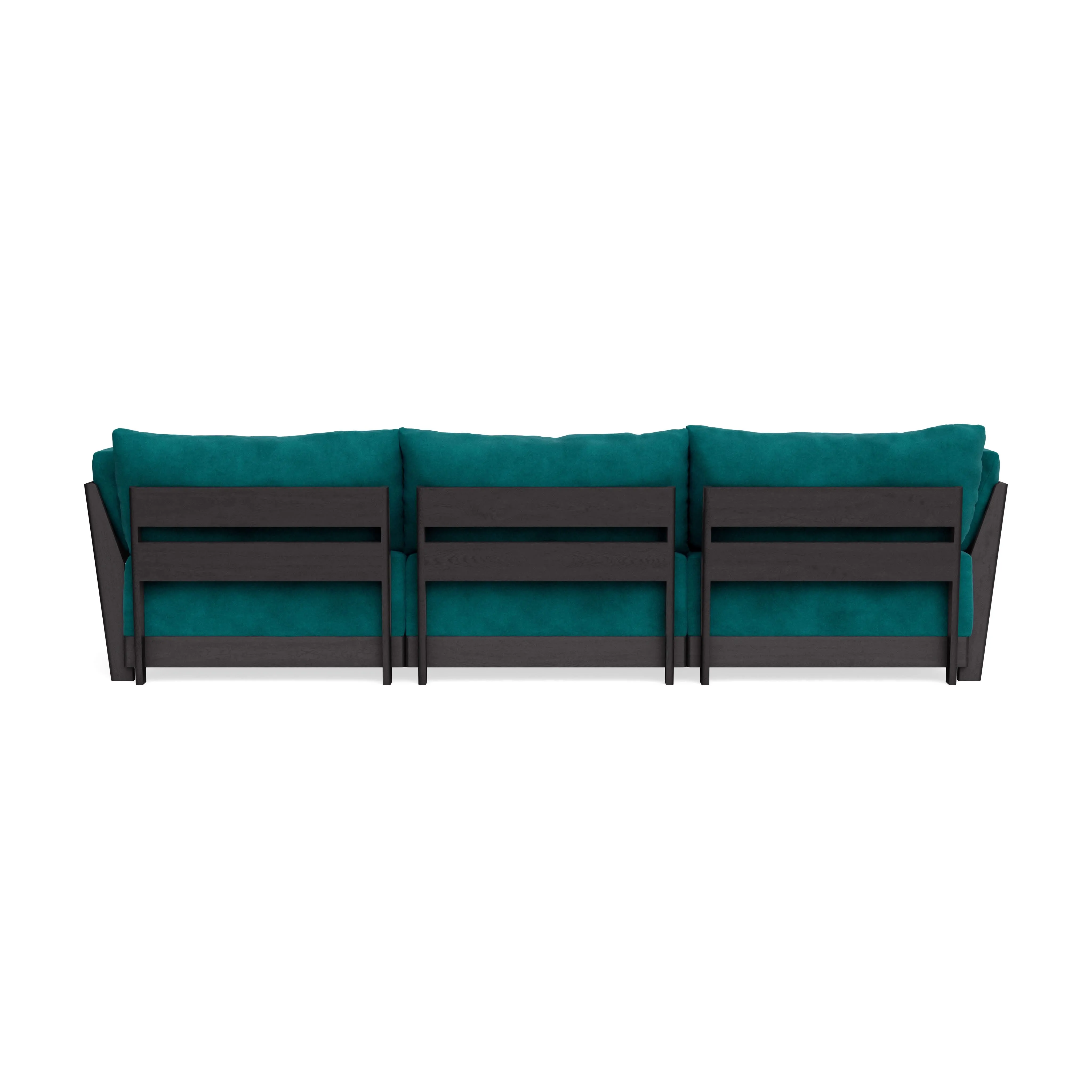 Modular Bondi Black 3-Seater Daybed Sofa Sectional in Peacock | Classic Blend