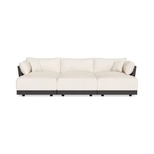 Modular Bondi Black 3-Seater Daybed Sofa Sectional in Powder | Classic Blend