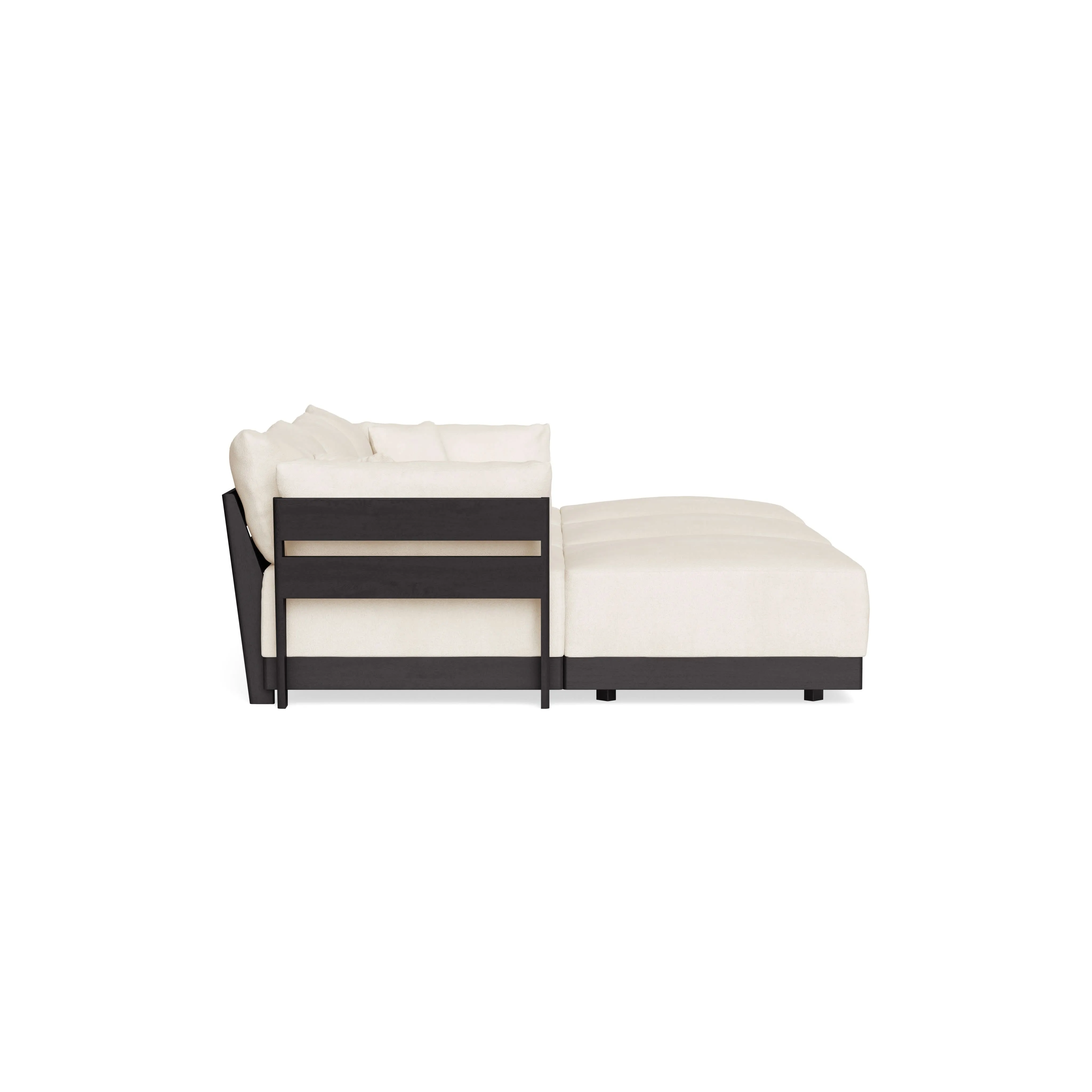 Modular Bondi Black 3-Seater Daybed Sofa Sectional in Powder | Classic Blend