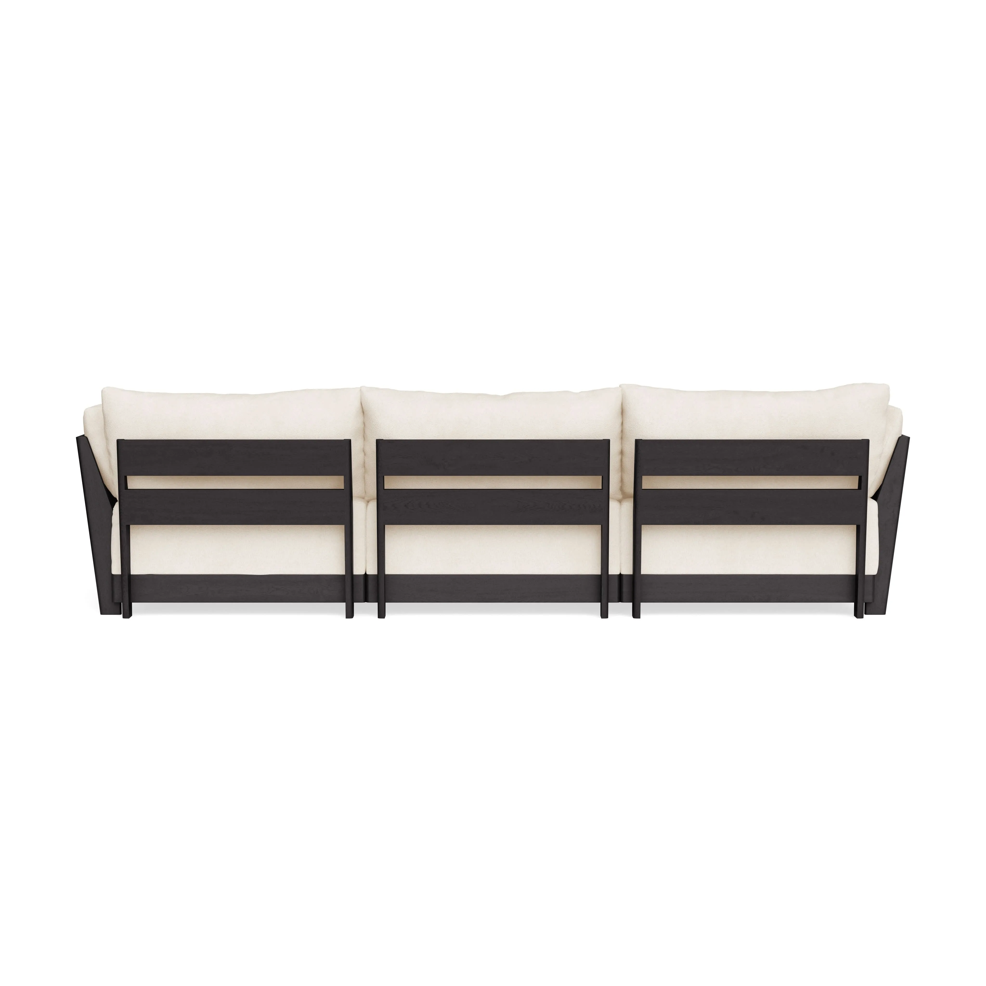 Modular Bondi Black 3-Seater Daybed Sofa Sectional in Powder | Classic Blend