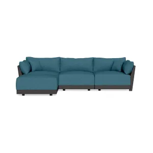 Modular Bondi Black 3-Seater Sectional in Aegean Blue | Classic Blend