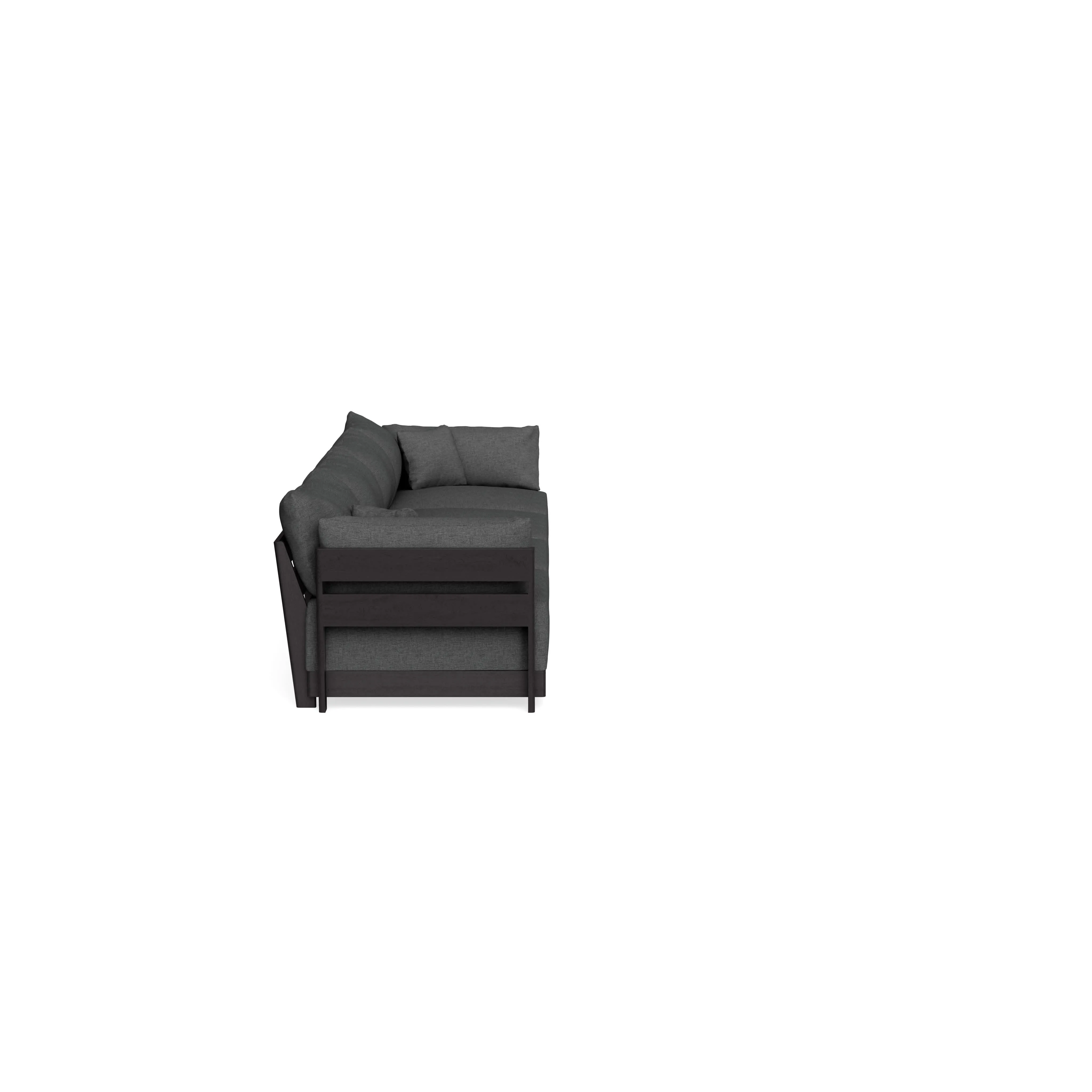 Modular Bondi Black 4-Seater Sofa in Pebble | Classic Blend