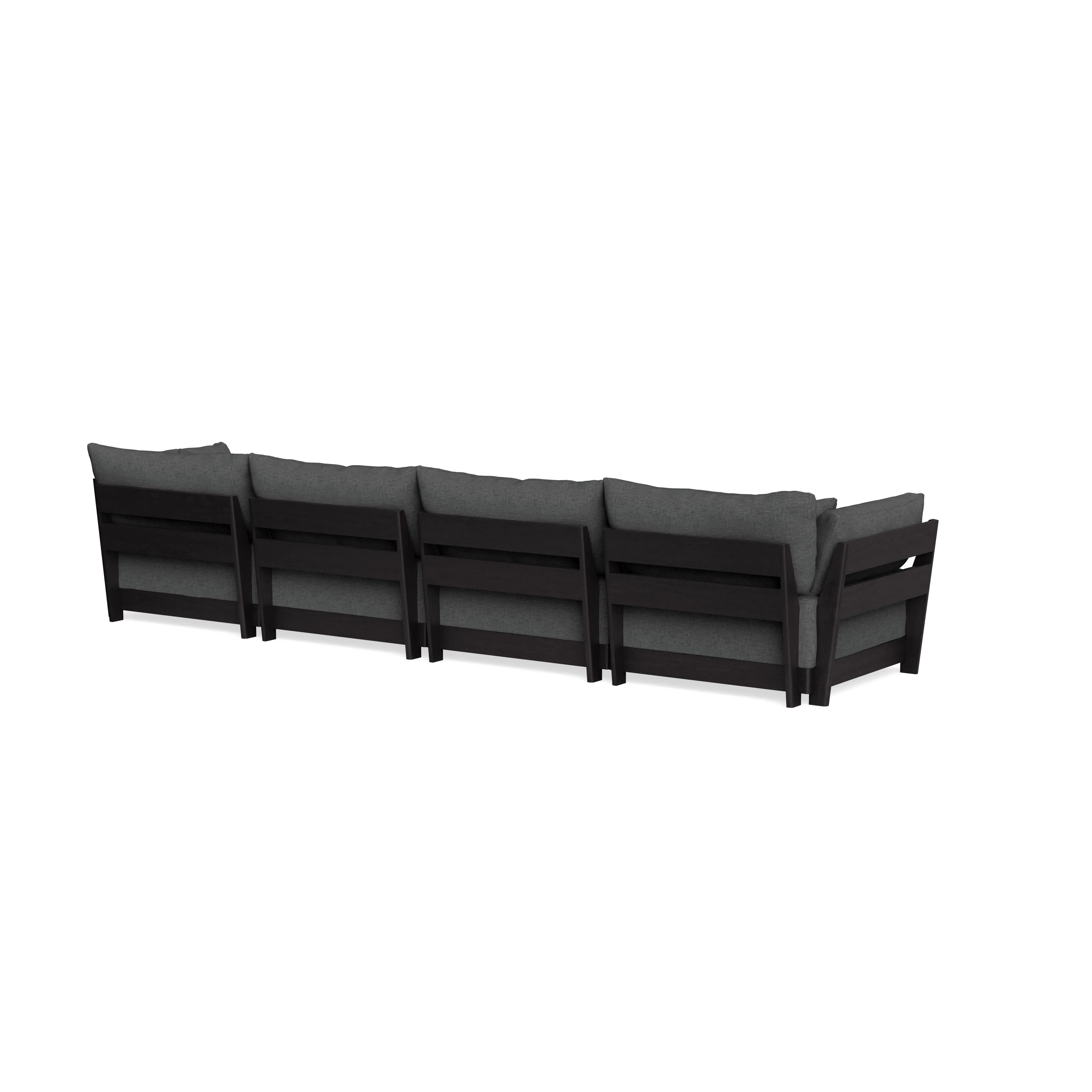 Modular Bondi Black 4-Seater Sofa in Pebble | Classic Blend