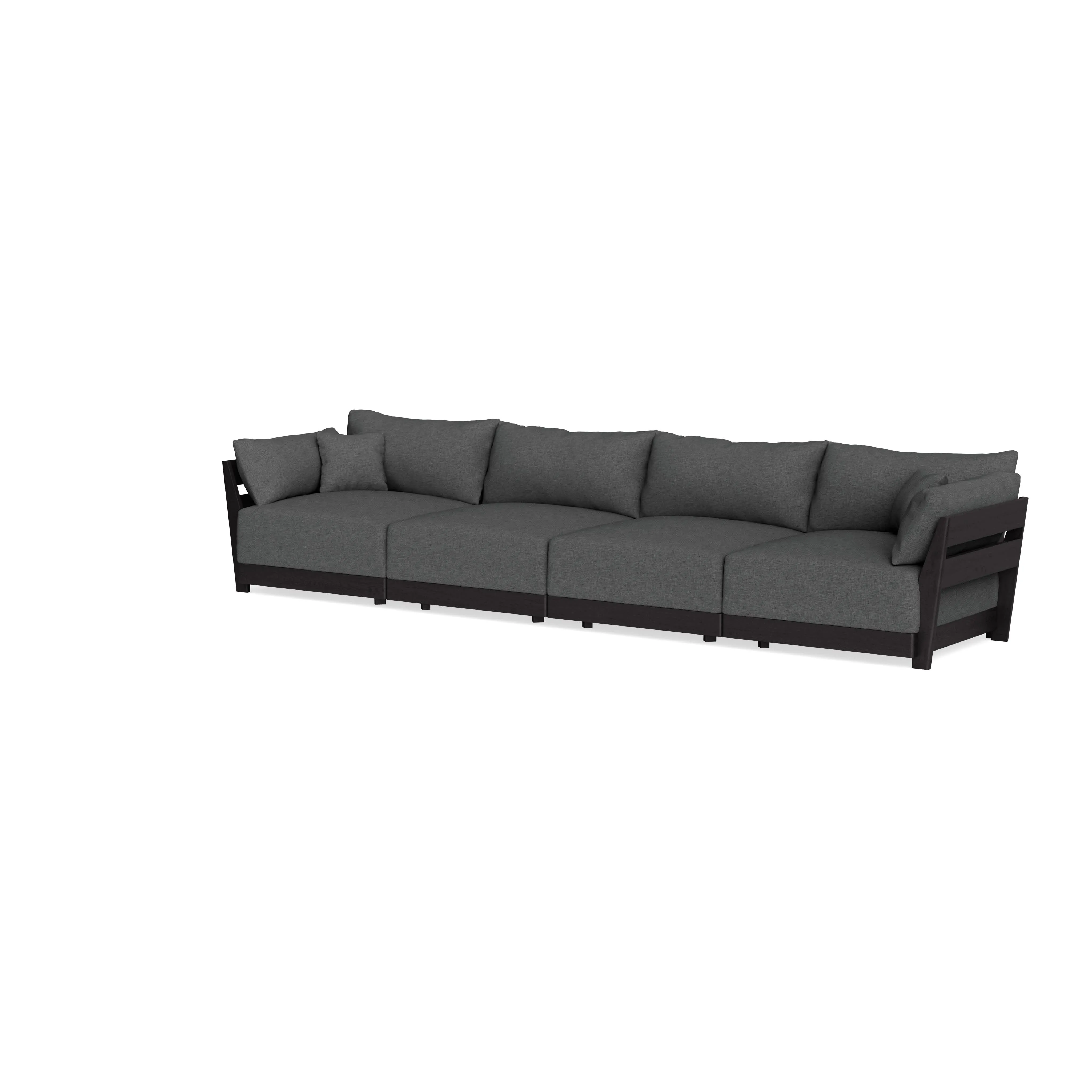 Modular Bondi Black 4-Seater Sofa in Pebble | Classic Blend