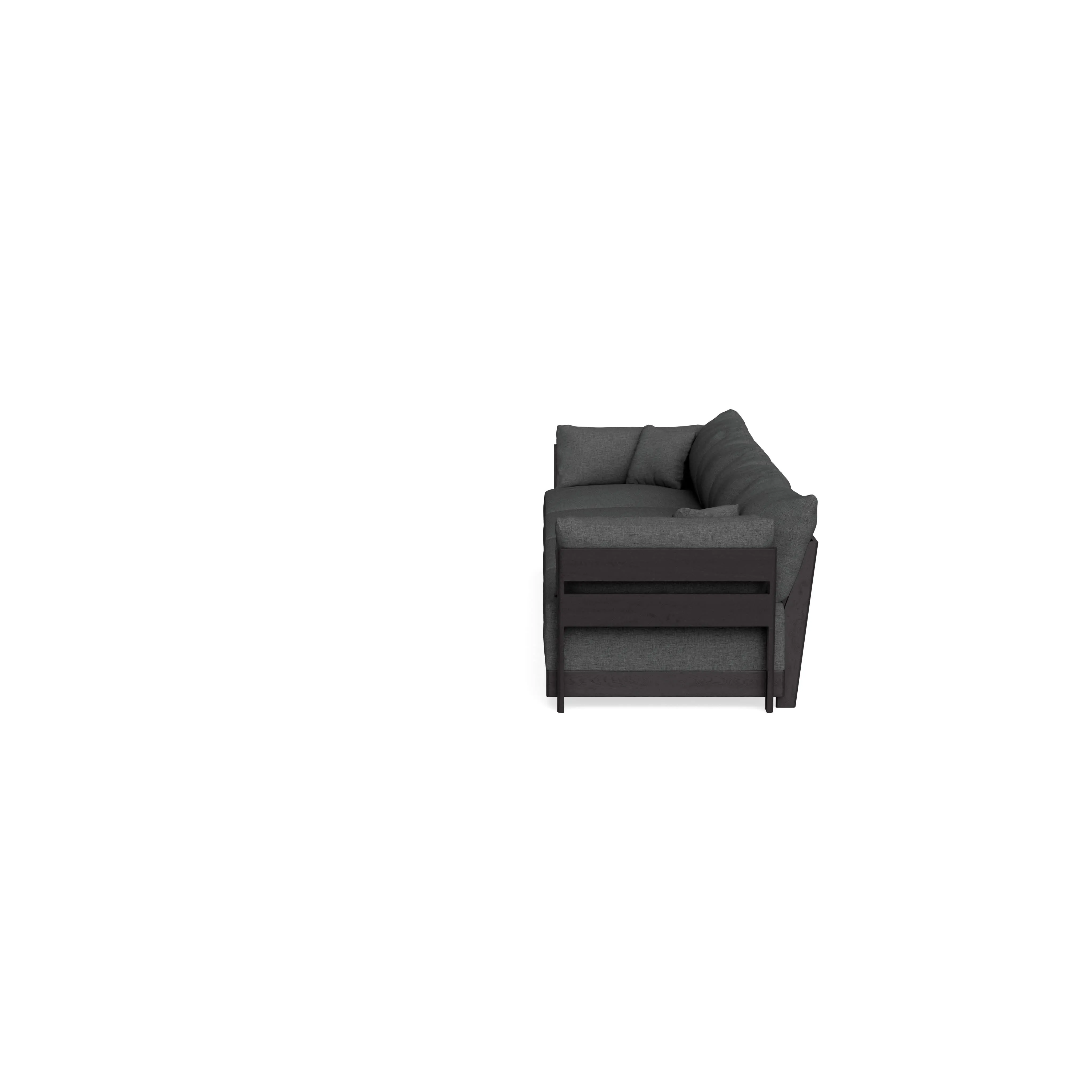 Modular Bondi Black 4-Seater Sofa in Pebble | Classic Blend