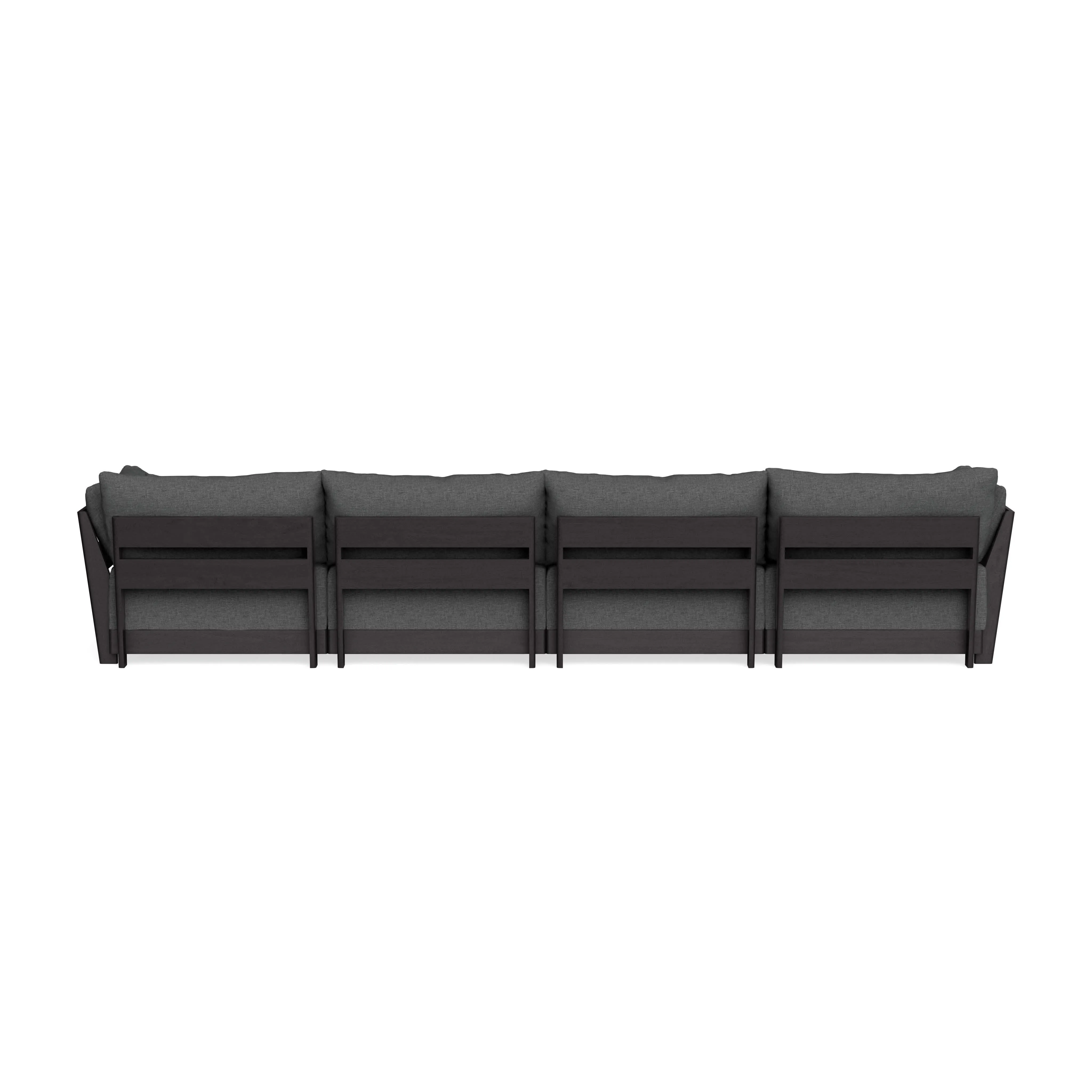 Modular Bondi Black 4-Seater Sofa in Pebble | Classic Blend