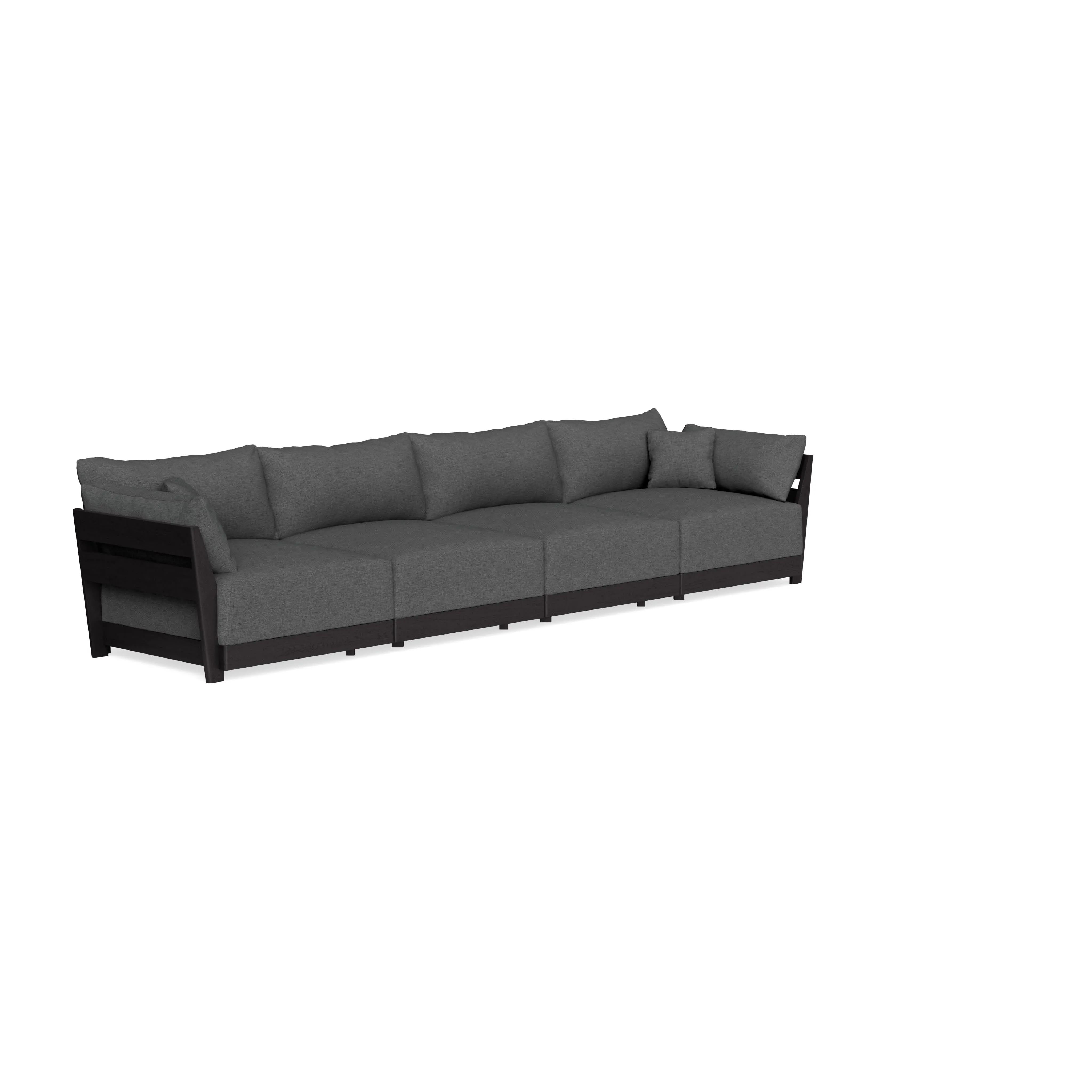 Modular Bondi Black 4-Seater Sofa in Pebble | Classic Blend