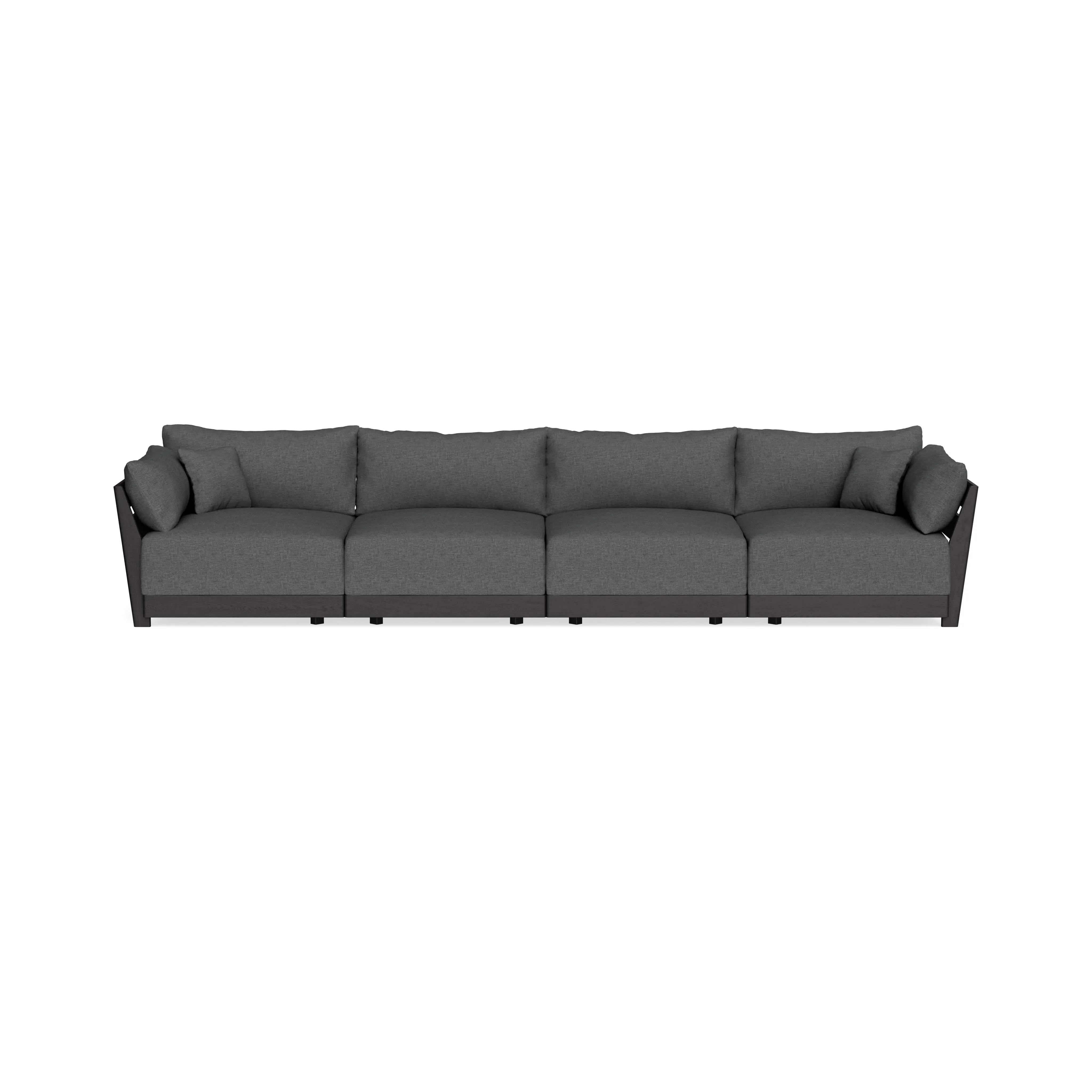 Modular Bondi Black 4-Seater Sofa in Pebble | Classic Blend