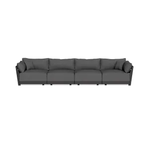 Modular Bondi Black 4-Seater Sofa in Pebble | Classic Blend