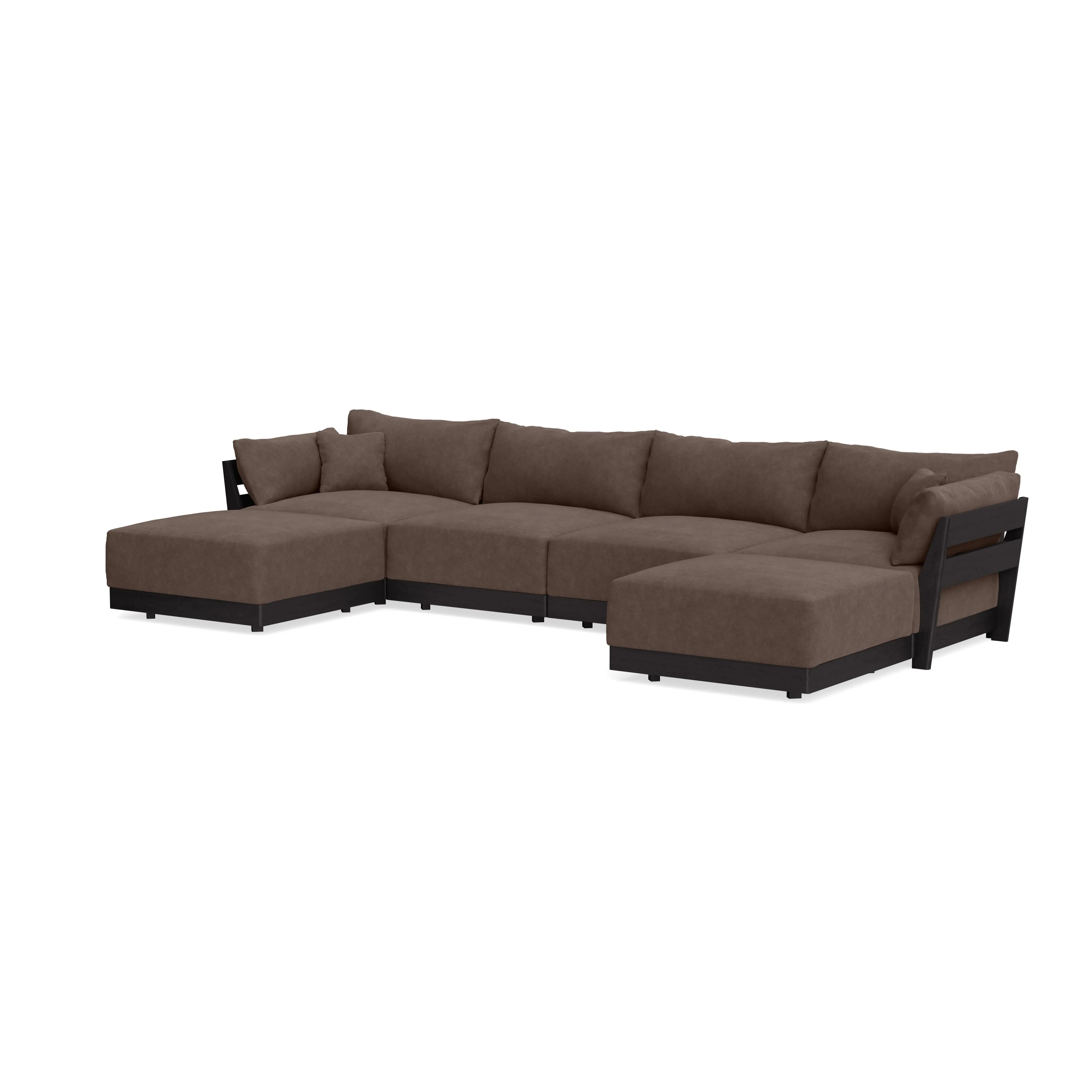 Modular Bondi Black 4-Seater U-Sectional in Chocolate | Classic Blend