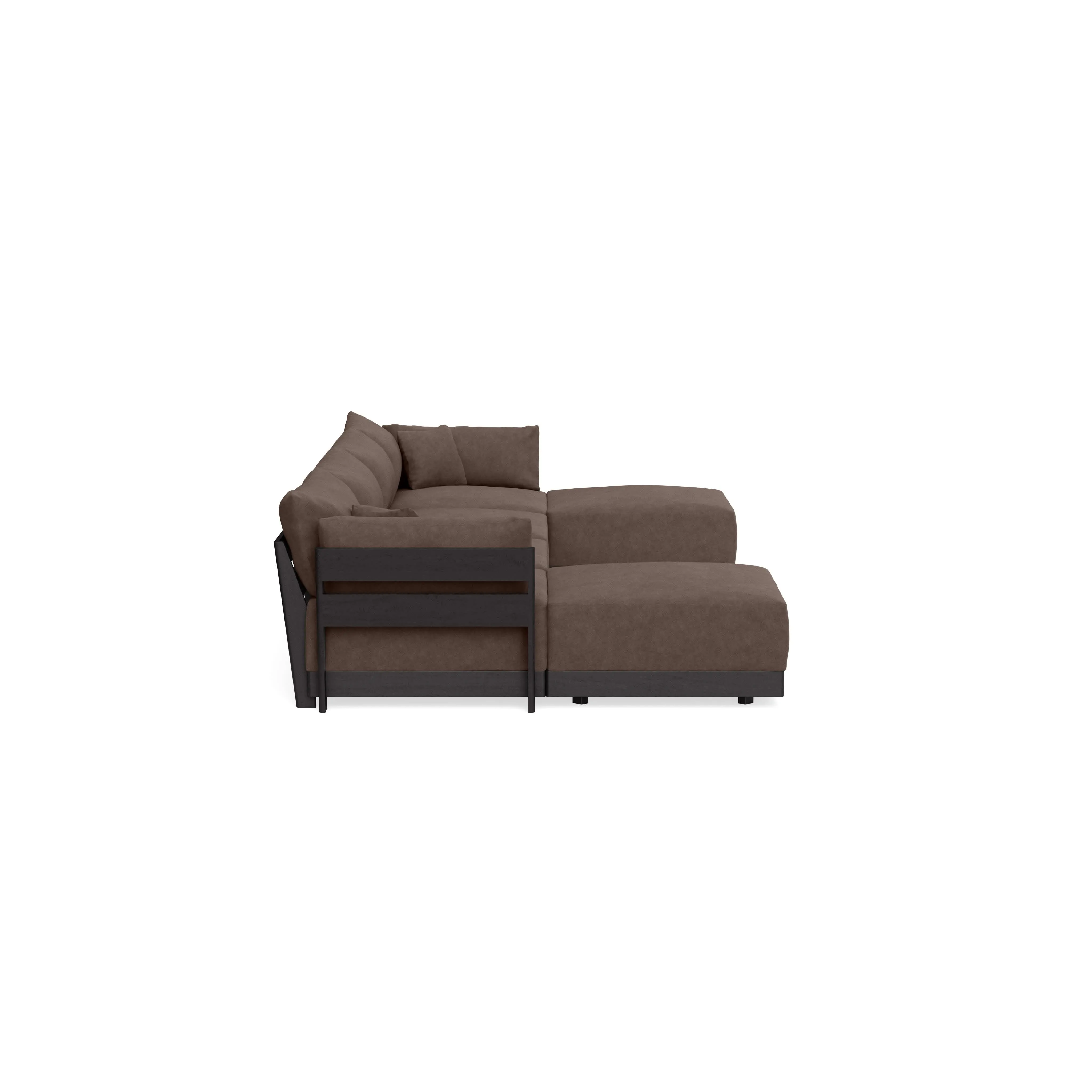 Modular Bondi Black 4-Seater U-Sectional in Chocolate | Classic Blend