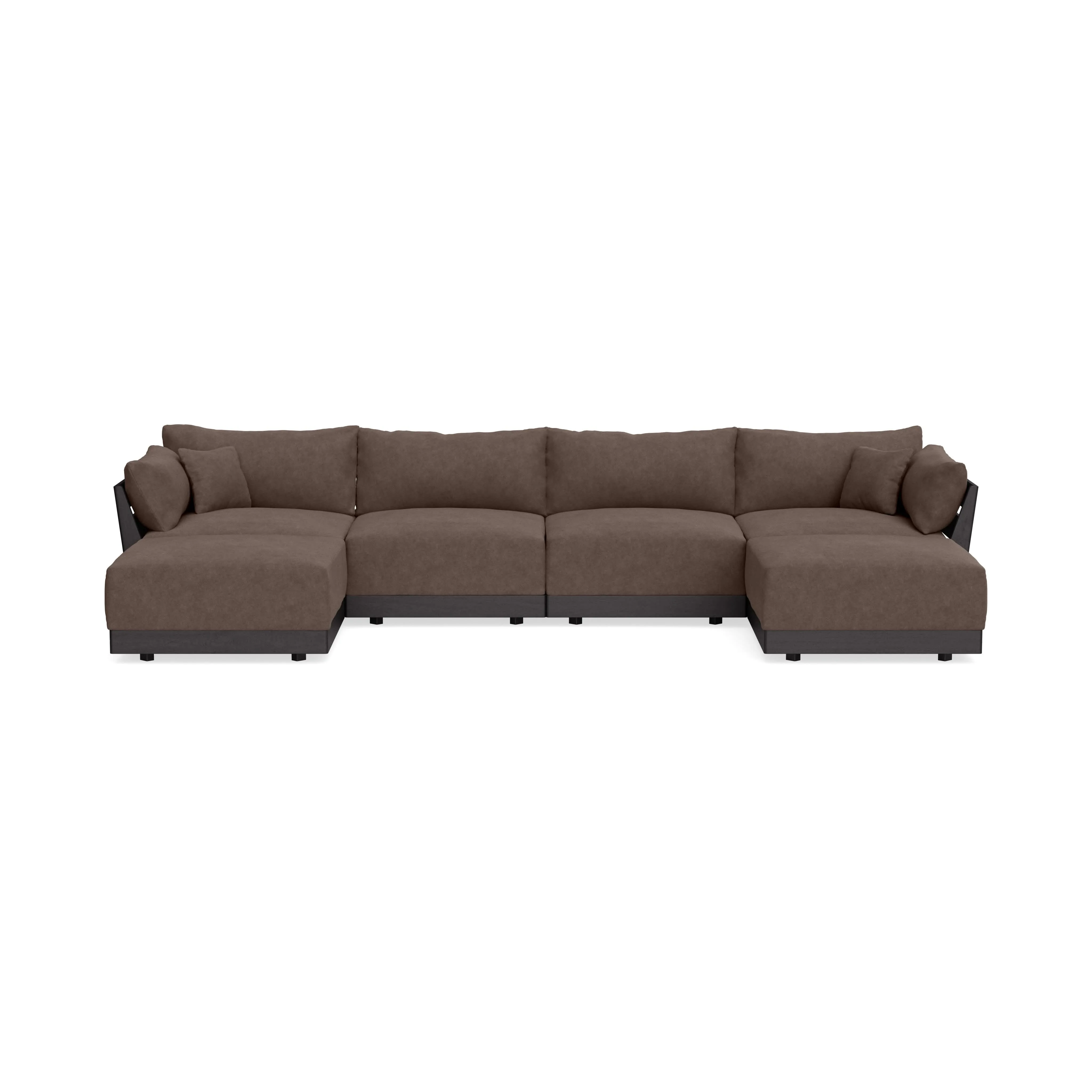 Modular Bondi Black 4-Seater U-Sectional in Chocolate | Classic Blend