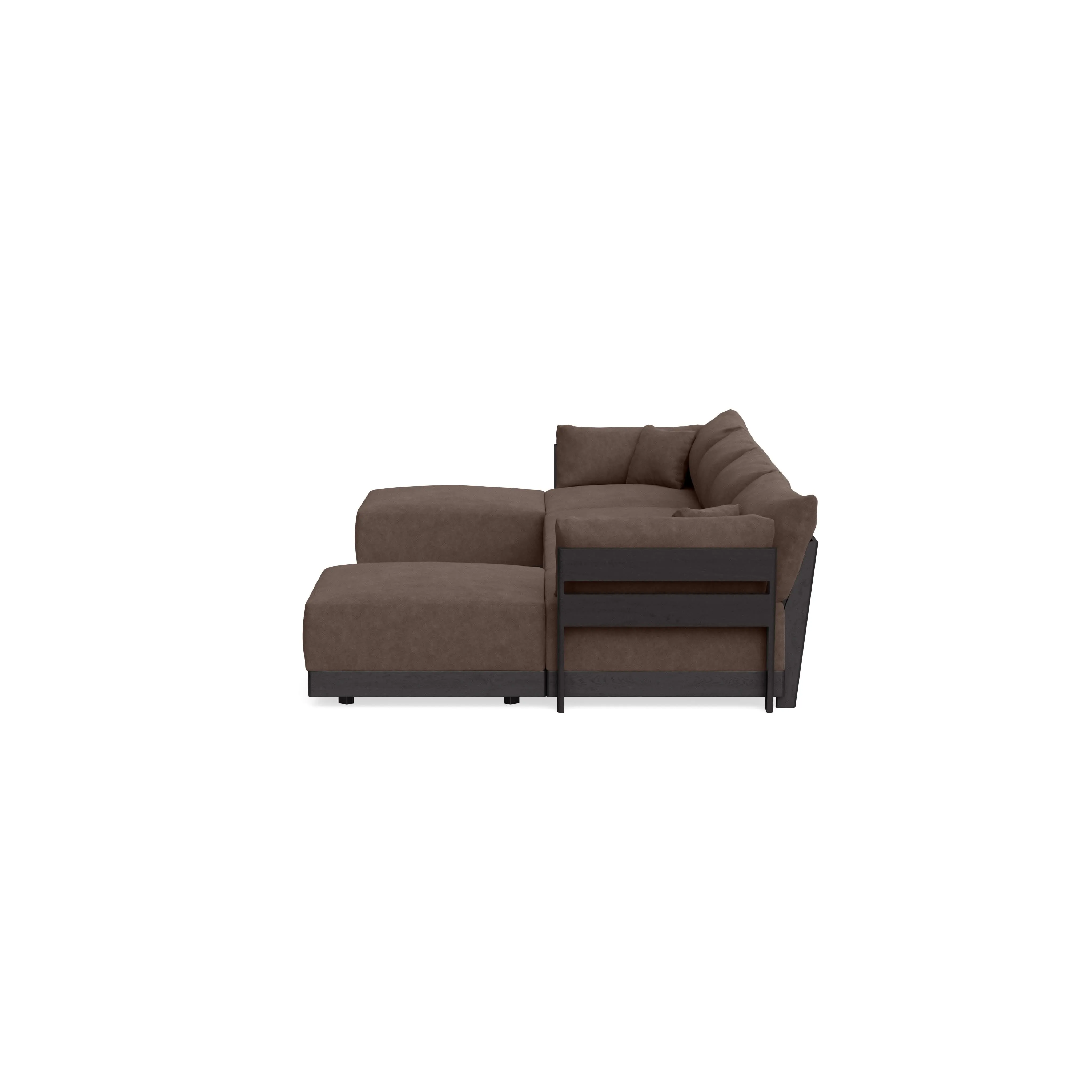 Modular Bondi Black 4-Seater U-Sectional in Chocolate | Classic Blend